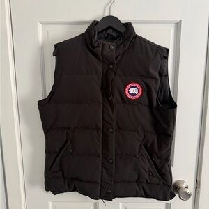 Canada Goose Black Vest with Red Logo Patch